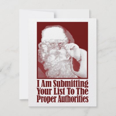 Santa, Your Christmas List, and The Authorities invitations