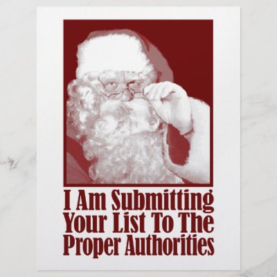Santa, Your Christmas List, and The Authorities letterhead