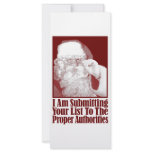 Santa, Your Christmas List, and The Authorities Full Color Rack Card