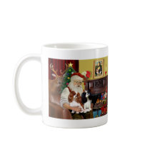 Santa's 2 Cavalier Kings Charles mugs