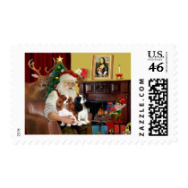 Santa's 2 Cavalier Kings Charles Stamp