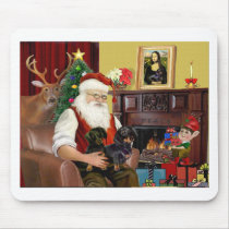 Santa's 2 Dachshunds (b-t) mousepads