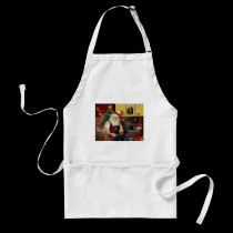 Santa's 2 Labradors (black) aprons