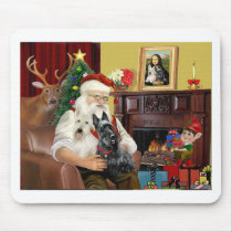 Santa's 2 Scottish Terriers mousepads by SantasDogs Santa's 2 Scottish Terriers mousepads
