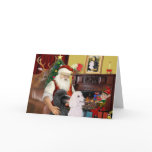 Santa's 2 Standard Poodles cards