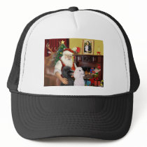 Santa's 2 Standard Poodles hats
