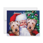 Santa's Airedale Terriers at Christmas Personalized Announcements