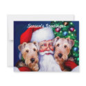 Santa's Airedale Terriers at Christmas invitations