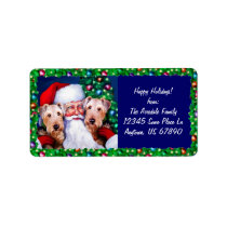 Santa's Airedale Terriers at Christmas labels