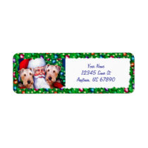 Santa's Airedale Terriers at Christmas Labels labels