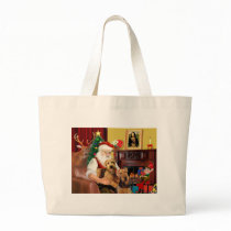 Santa's Airedales Tote Bags