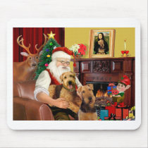 Santa's Airedales Mouse Pads