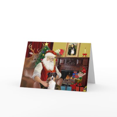 Santa's Australian Shepherd (tri) Cards by dogartchristmasgifts