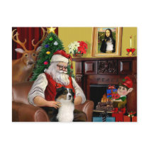 Santa's Australian Shepherd (tri) Post Cards