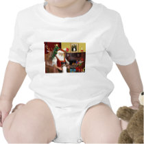 Santa's Australian Shepherd (tri) t-shirts by dogartchristmasgifts Santa's Australian Shepherd (tri) t-shirts