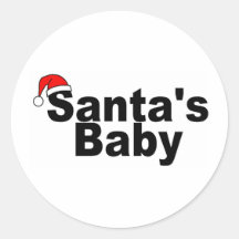 Santas Baby Round Sticker