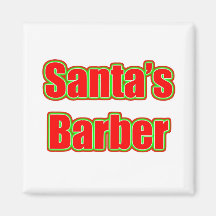 Santa's Barber Refrigerator Magnets
