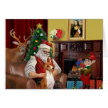 Santa's Basenji Greeting Cards