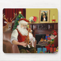 Santas Basenji mousepads by dogartchristmasgifts Santas Basenji mousepads
