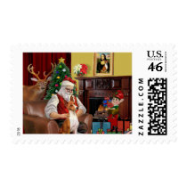 Santa's Basenji postage