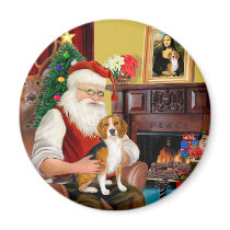 Santa's Beagle (#7) Refrigerator Magnets