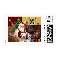 Santa's Bearded Collie Stamp