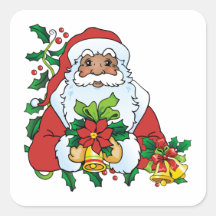 Santas Bells Square Sticker