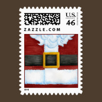 Santa's Belly Postage Stamp