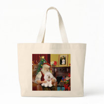 Santa's Bichon Frise (#1) Canvas Bags
