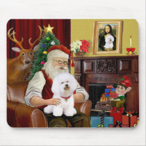 Santa's Bichon Frise (#1) Mousepads
