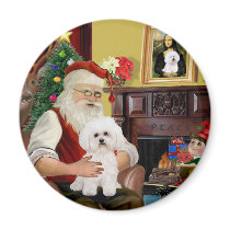 Santa's Bichon Frise #2 Magnets