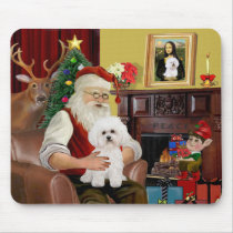 Santa's Bichon Frise #2 Mousepad