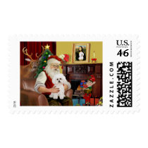 Santa's Bichon Frise #2 Postage Stamp