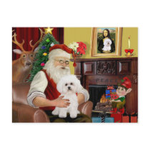 Santa's Bichon Frise #2 Postcards