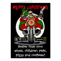 Santa's Biker Helper Bubba Claus Card