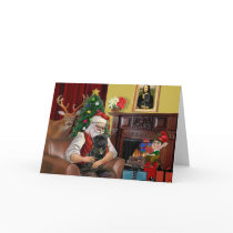 Santa's Black Pug Card