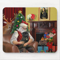 Santa's Black Pug mousepads
