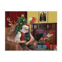 Santa's Black Pug postcards