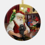 Santa's Black Toy/Min Poodle Ornament