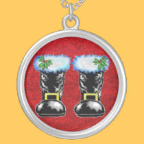 Santas Boots Medallion and Necklace necklaces
