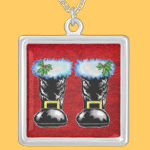 Santas Boots Medallion and Necklace necklaces
