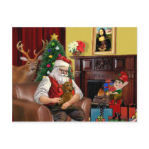 Santa's Brown/Red Dachshund postcards