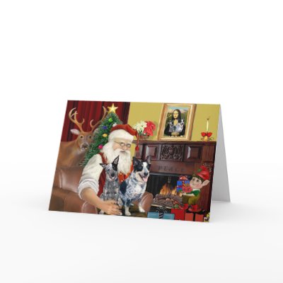 Santa's Cattle Dogs Greeting Cards by SantasDogs