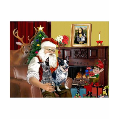 Santa's Cattle Dogs Tshirt by SantasDogs