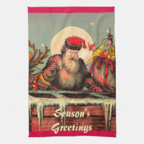 Santa's Chimney kitchen towels