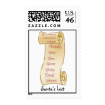 Santa's Christmas List Postage Stamp