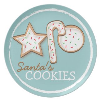 Santa's Cookies Sugar Cookie Trio Plate