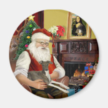 Santa's Cream Italian Greyhound Refrigerator Magnet