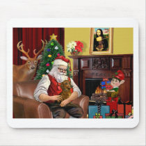 Santa's Dachshund (b/r) mousepads