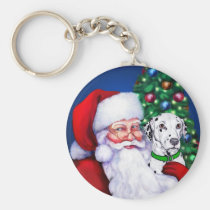 Santa's Dalmatian at Christmas keychains